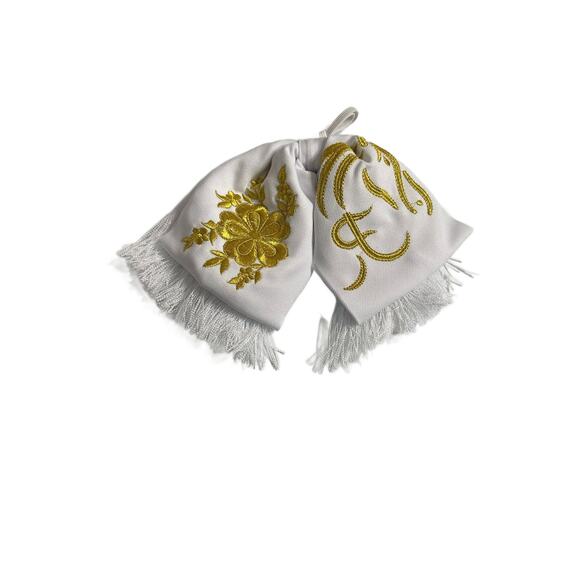 Mexican charro bow tie mariachi white with gold baptism D/1 - Picture 1 of 1